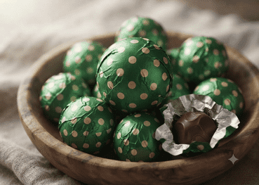 Dot Design Chocolate Foil Wrapper (Green/Golden)
