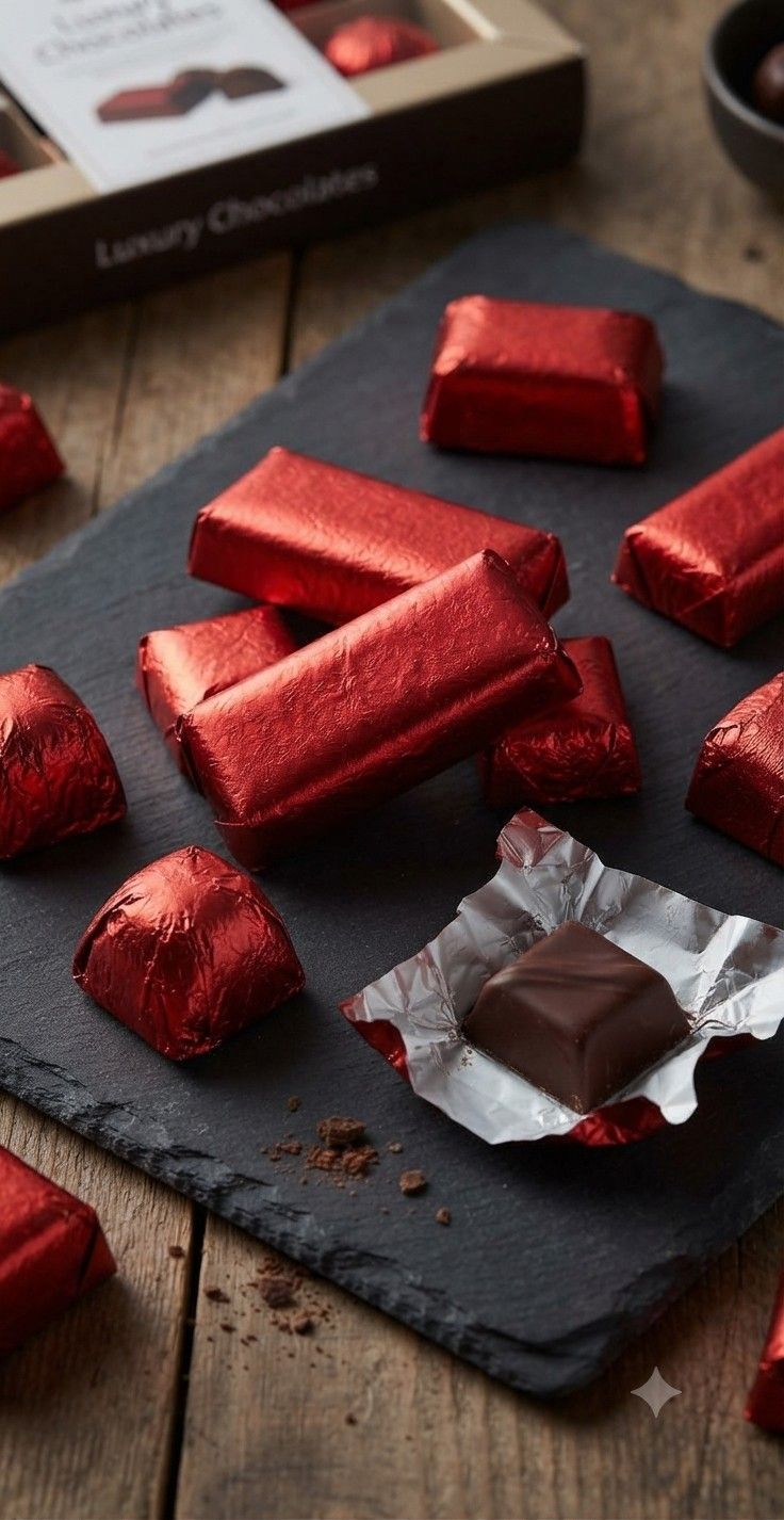 Red Colour Plain Chocolate Foil