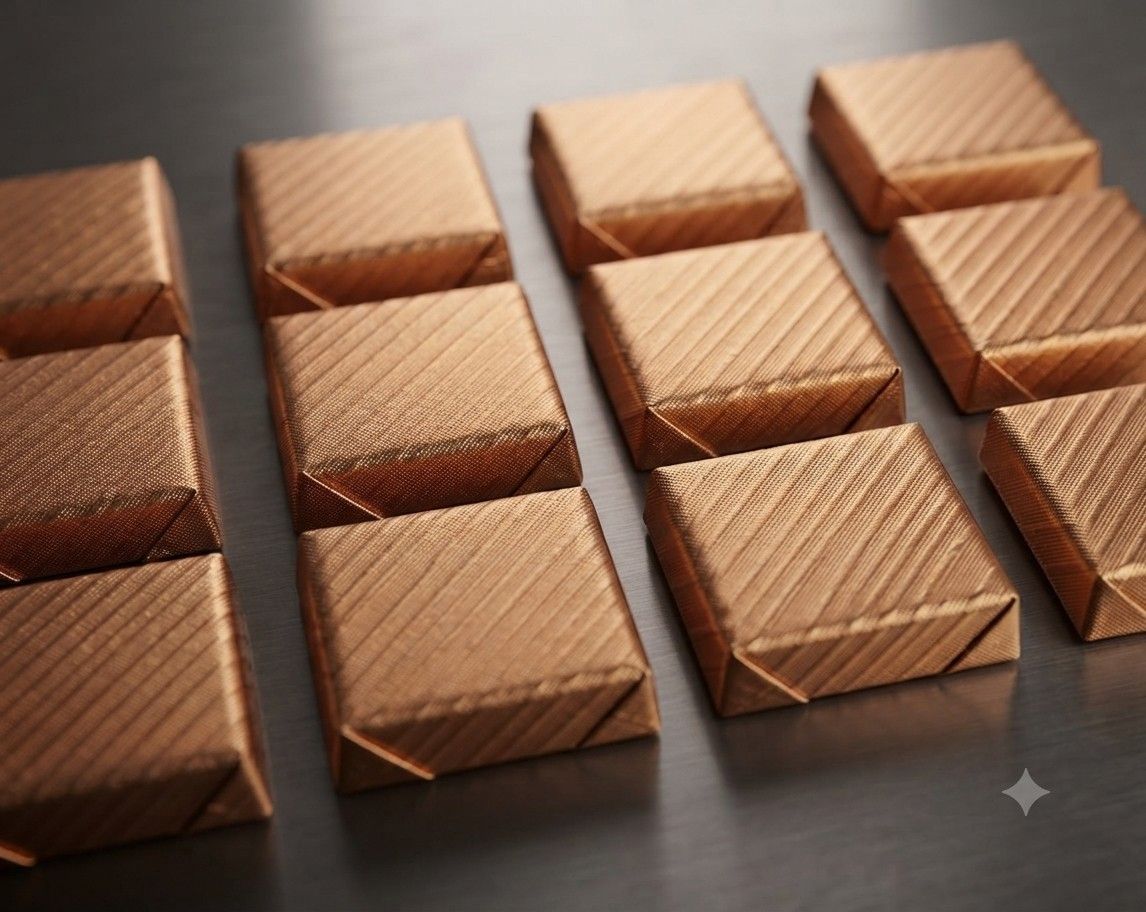 Line Embossed Golden Brown Chocolate Foil