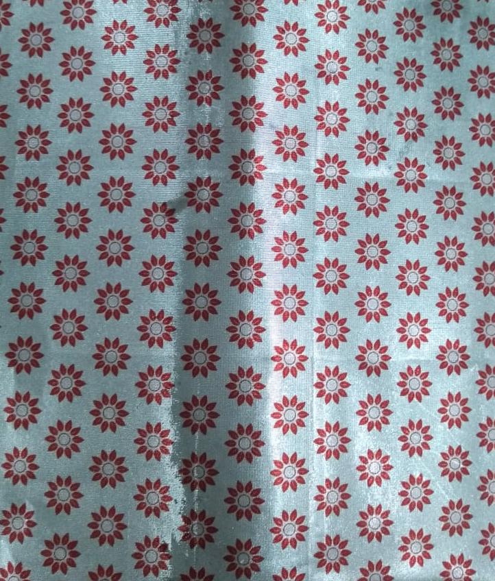 Floral Printed Chocolate Foil Wrapper-Silver/Red