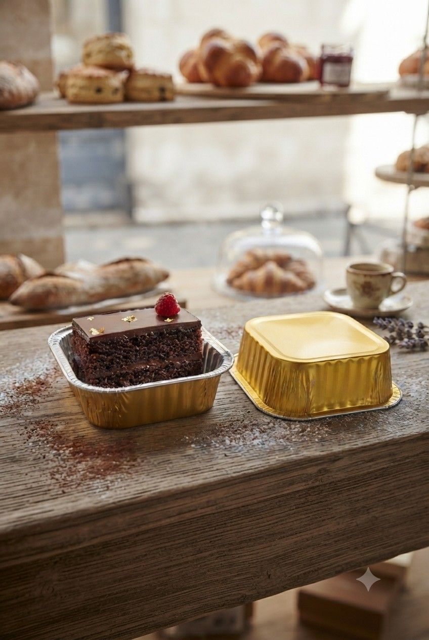 Square Golden Baking Cups-135ml