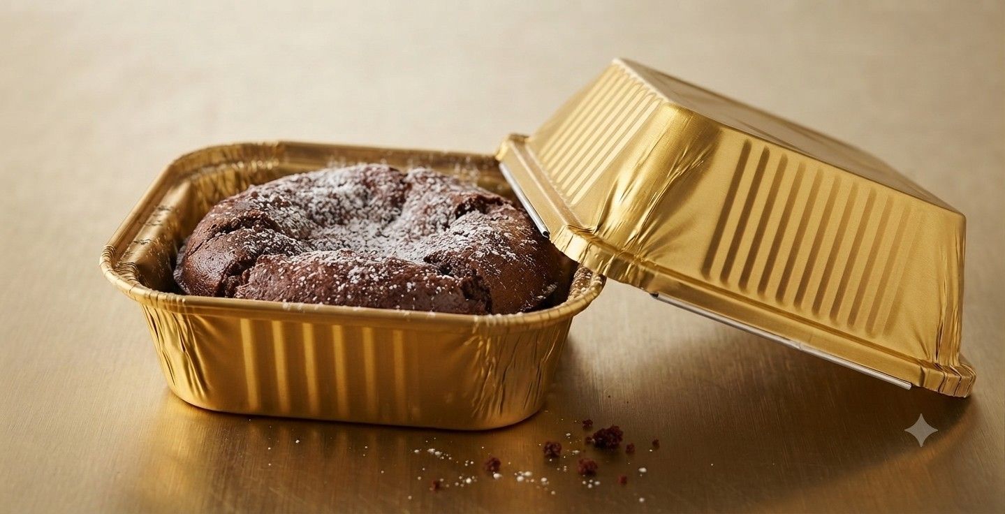 Golden 250ml Foil Container With Board Lid