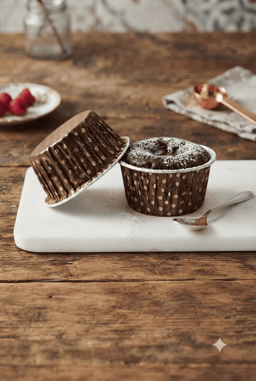 Round Baking Cups-130ml (Brown/Golden)