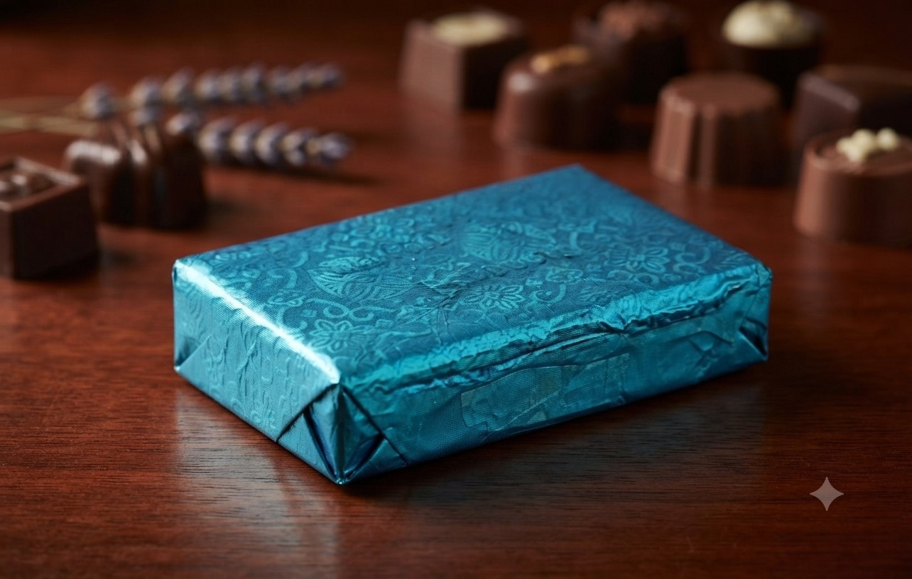 Mandala Embossed Blue  Colour Chocolate Foil