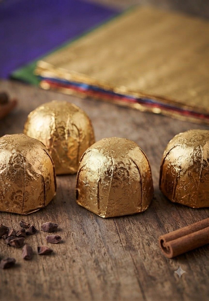 Floral Embossed Golden Colour Chocolate Foil